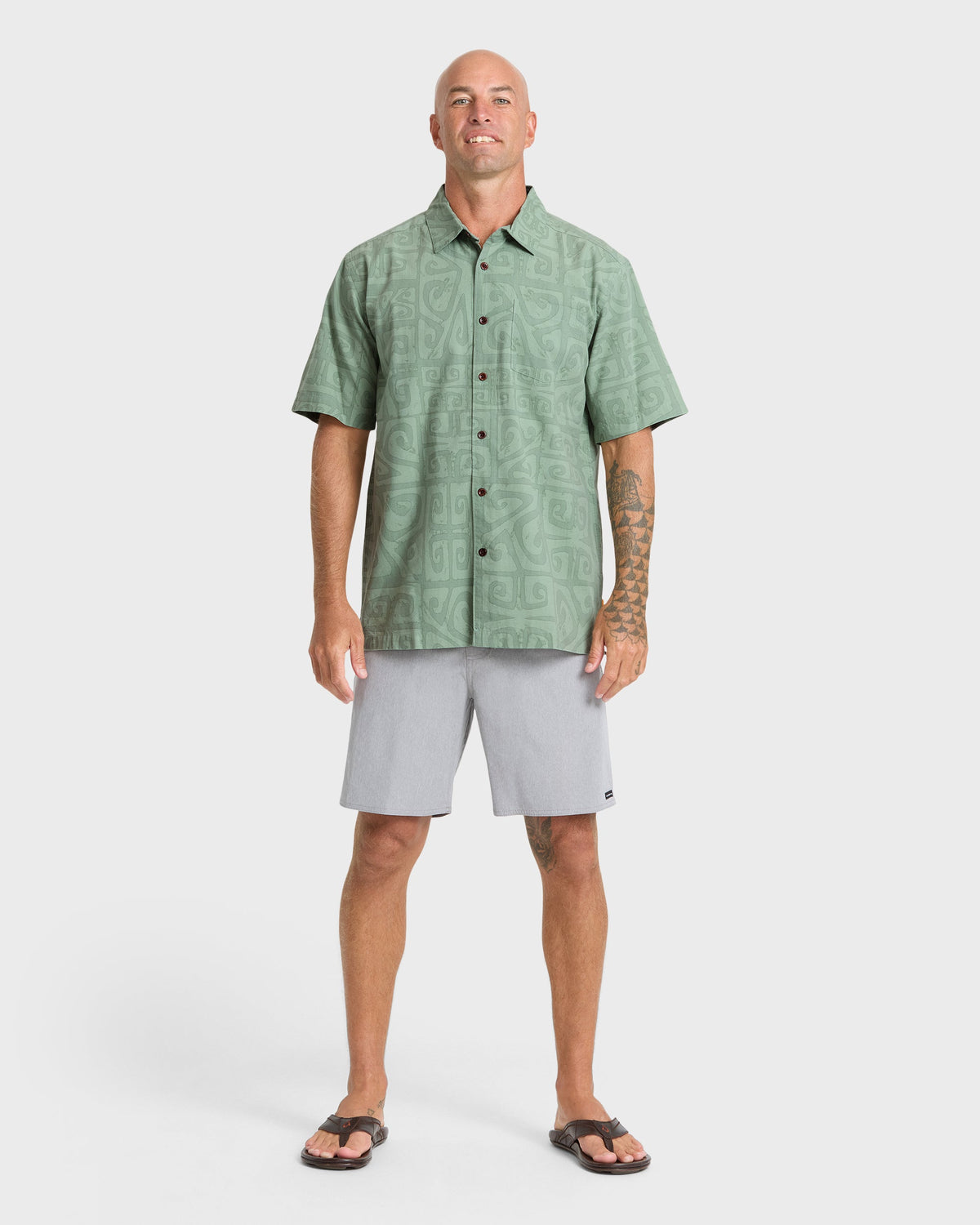 Waterman-Tiki-Beach-Short-Sleeve-Shirt-Lily-Pad-3
