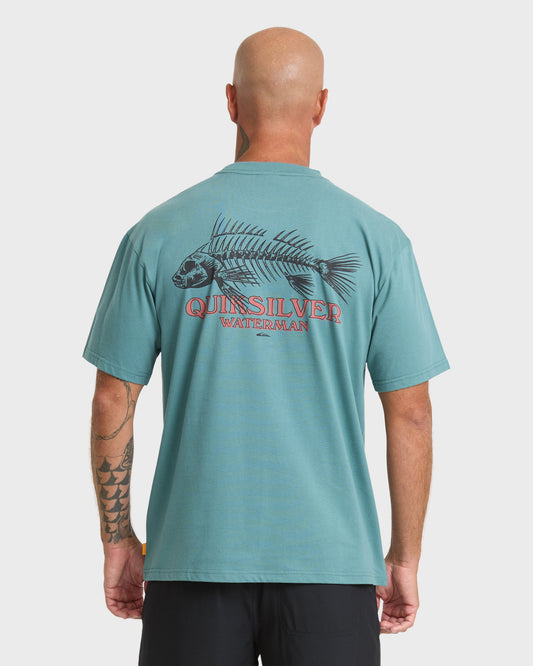 Waterman Fish Bones Short Sleeve Cotton T-Shirt - North Atlantic