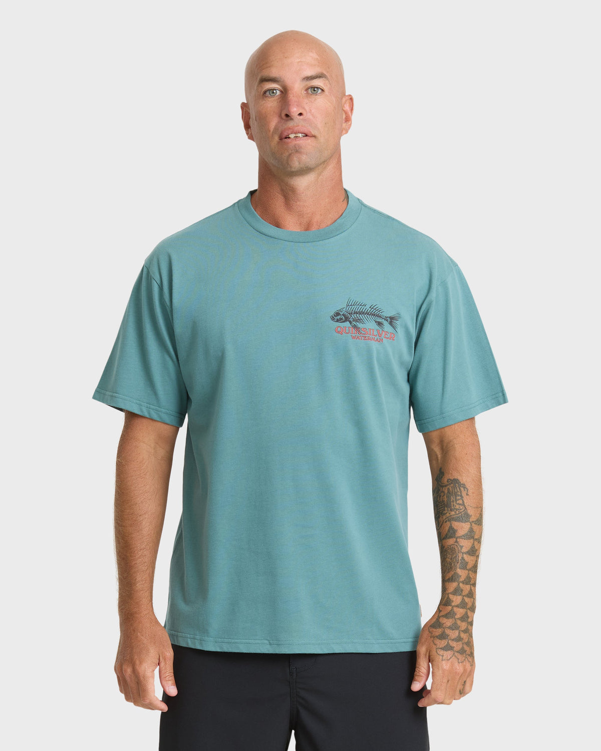Waterman Fish Bones Short Sleeve Cotton T-Shirt - North Atlantic