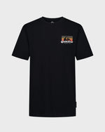 Black t-shirt with Quiksilver logo on a white background