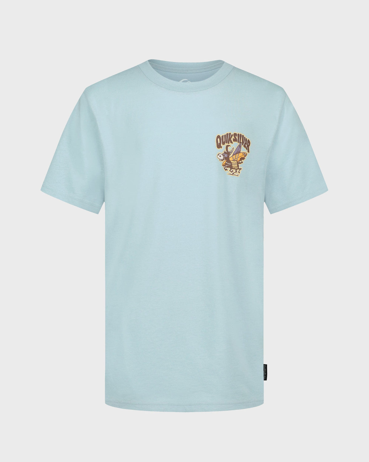 Light blue t-shirt with a logo on a white background