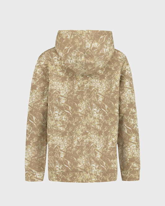 Camouflage-patterned jacket on a light gray background