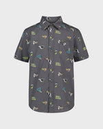 Boys Strange Waves Classic Short Sleeve Woven Shirt