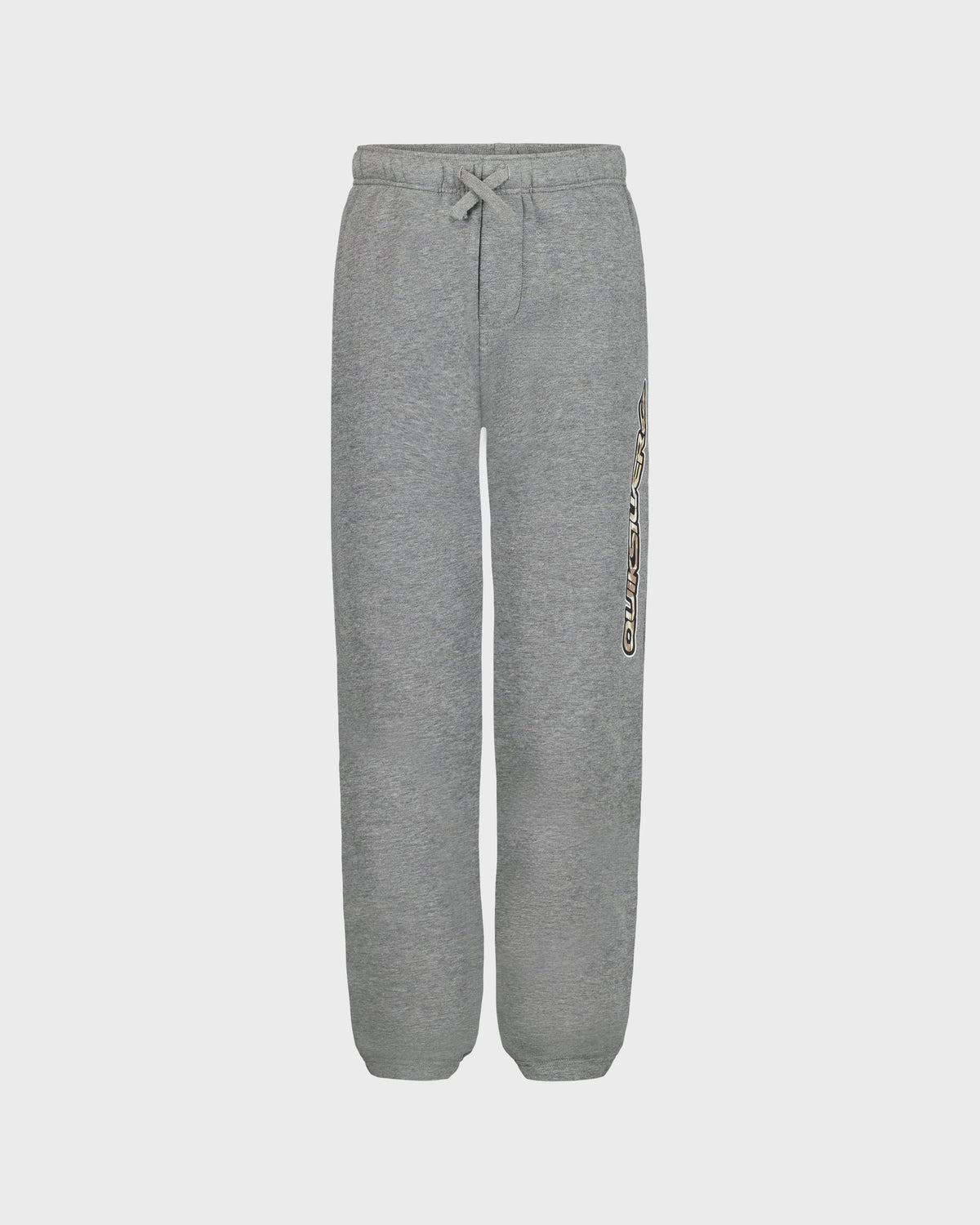 Gray sweatpants with a drawstring on a white background