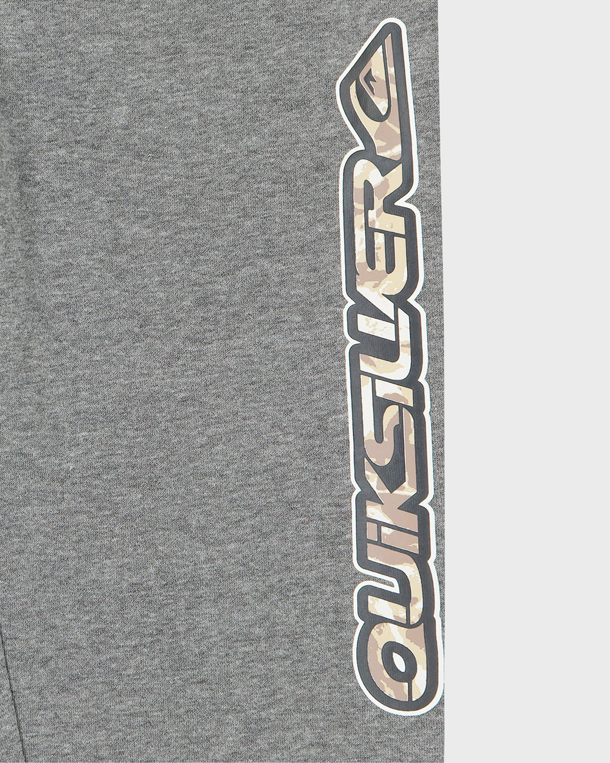 Gray sweatshirt with Quiksilver logo on a gray background
