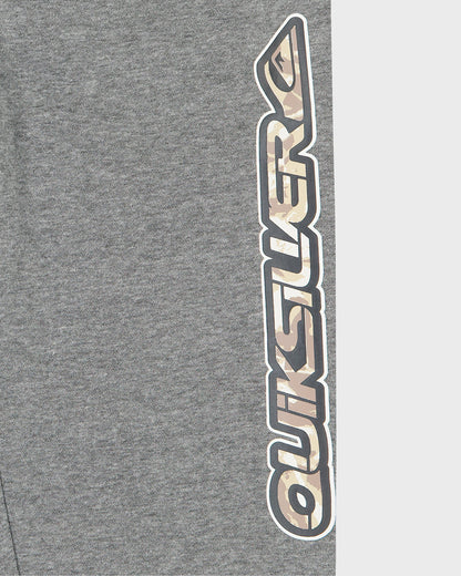 Gray sweatshirt with Quiksilver logo on a gray background