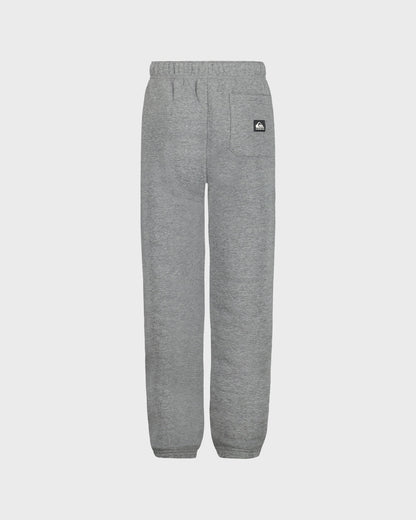 Gray sweatpants with a brand logo on a light gray background